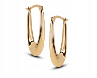 PIĘKNE ZŁOTE KLASYCZNE WISZĄCE OWALNE KOLCZYKI ŁEZKI CHIARA 14KT 585 - Kolczyki - miniaturka - grafika 1