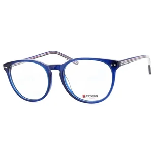 Okulary zerówki korekcyjne oprawki lenonki STAC-36A niebieskie - Okulary korekcyjne, oprawki, szkła - miniaturka - grafika 1