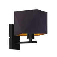 Lampy ścienne - Kinkiet czarny nowoczesny DALLAS GOLD - miniaturka - grafika 1