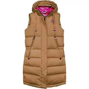 Dolomite Damska kamizelka garniturowa Chaleco Long WS 76 Fitzroy, karmelowo-brązowa, L, Caramel Brown - Kamizelki damskie - miniaturka - grafika 1
