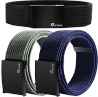 Paski - REVERSE Zestaw paski PARCIANE do spodni 3w1 męski pasek kolory 95 cm - miniaturka - grafika 1
