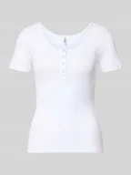 Koszulki i topy damskie - T-shirt o kroju slim fit z mieszanki bawełny ekologicznej Model 'KITTE' - miniaturka - grafika 1