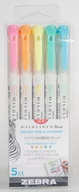 Markery do tablic - Marker Mildliner Brush Fluorescent 5 kolorów - miniaturka - grafika 1