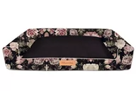 Legowiska dla psów - Legowisko Dla Psa, Xl, 100X65 Cm, Czarne W Róże - miniaturka - grafika 1