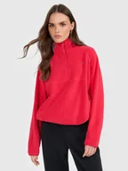 Bluzy damskie - 4F Polar regular bez kaptura damski - czerwony XS - miniaturka - grafika 1