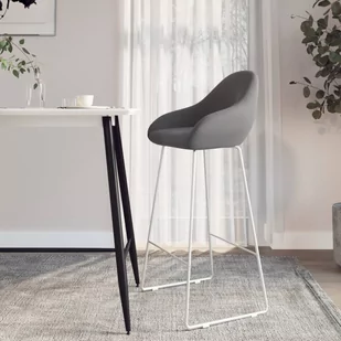 vidaXL Stołek barowy, jasnoszary, obity aksamitem - Taborety i hokery - miniaturka - grafika 1