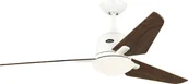 Wentylatory sufitowe - Energooszczędny wentylator sufitowy z oświetleniem i pilotem Eco Aviatos 132 cm biały/orzech włoski - miniaturka - grafika 1