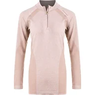 Bluzy sportowe damskie - Bluza damska Endurance Halen Seamless Midlayer Warm Taupe XXS/XS - miniaturka - grafika 1