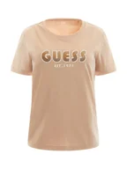 Bluzki damskie - GUESS DAMSKI T-SHIRT KOSZULKA BLUZKA BEŻOWA XS - miniaturka - grafika 1