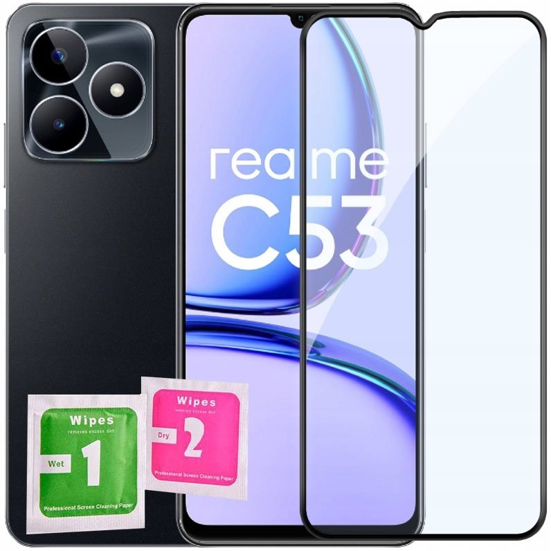 SZKŁO HARTOWANE DO REALME C53 PEŁNE NA CAŁY EKRAN SZKIEŁKO 5D 9H
