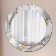 Lustra - Lustro dekoracyjne okrągłe Biały marmur złoto - miniaturka - grafika 1