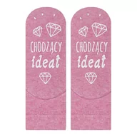 Skarpetki dla dzieci - Skarpetki dziecięce różowe SOXO z napisami zabawne - 25–27 - miniaturka - grafika 1