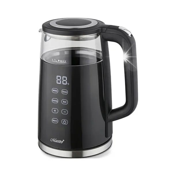 Czajnik elektryczny szklany Maestro MR-049 2200 W 1,7 l czarny
