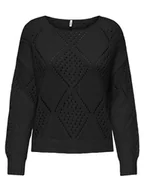Swetry damskie - ONLY Sweter w kolorze czarnym - miniaturka - grafika 1