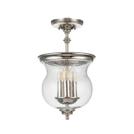 Lampy sufitowe - Półplafon sufitowy Pickering Lane FE-PICKERING-LANE-SF-PN Feiss polerowany nikiel - miniaturka - grafika 1