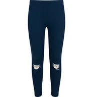 Spodnie i spodenki dla dziewczynek - Legginsy dla dziewczynki, z kotami, granatowe 3-8 lat - miniaturka - grafika 1