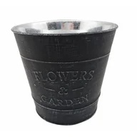 Donice - Osłonka flower garden okrągła metalowa 16,5 x 16 x 16 cm - miniaturka - grafika 1