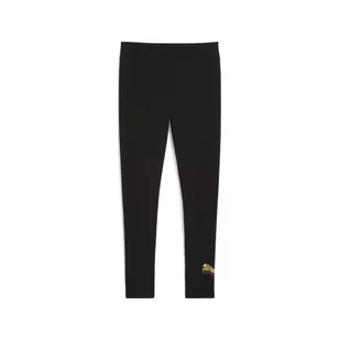 Damskie legginsy ESS METALLIC PUMA Black Metallic Gold - Spodnie sportowe damskie - miniaturka - grafika 1