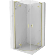 Kabiny prysznicowe - Mexen Mist L kabina prysznicowa półokrągła uchylna 90 x 90 cm, transparent, złota szczotkowana - 8A33L-090-090-55-00 - miniaturka - grafika 1