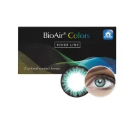Soczewki kontaktowe - BIOAIR COLORS VIVID LINE SOCZEWKI KOLOROWE SHINY TURQUOISE 2 SZTUKI -0.75 / 8.7 - miniaturka - grafika 1