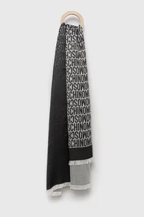 Apaszki i szaliki damskie - Moschino szal jedwabny kolor czarny wzorzysty - grafika 1