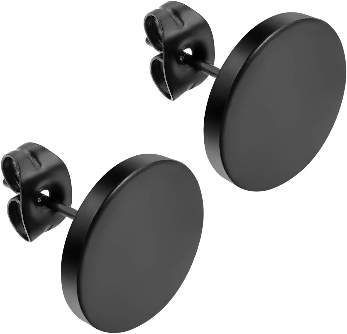 KOLCZYKI OKRĄGŁE STALOWE CZARNE BIŻUTERIA 3MM 14MM POLEROWANE MODNE ROCK