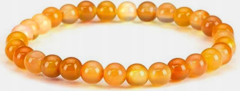 Pomarańczowa Bransoletka Kamień Regulowana Elastyczna Ręcznie Robiona