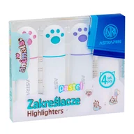 Zakreślacze - ASTRA, zakreślacze z łapkami astrapen animals pastelowe 4 kolory - miniaturka - grafika 1