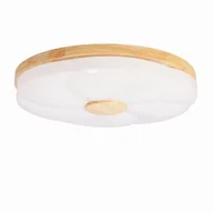 Lampy sufitowe - FIORINO LAMPA SUFITOWA PLAFON DREWNIANY 24W LED 39CM BIAŁY+DREWNIANY 4000K - miniaturka - grafika 1