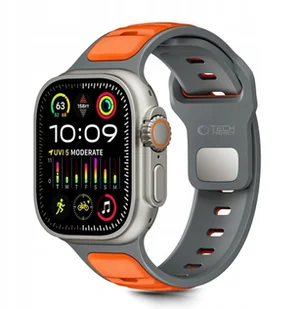 Pasek Tech-Protect IconBand Line do Apple Watch 8 / 9 / 10 / 11 / SE / Ultra 44/45/46/49mm Grey/orange - Akcesoria do smartwatchy - miniaturka - grafika 1