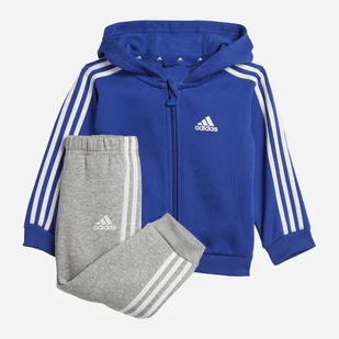 Komplet sportowy (bluza rozpinana + spodnie) chłopięcy Adidas I 3S Fz Fl Jog IB4763 92 Niebieski/Szary (4066762269150) - Dresy i komplety dla chłopców - miniaturka - grafika 1
