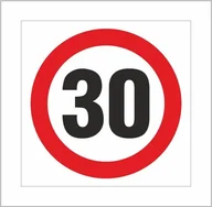 Akcesoria BHP - Znak drogowy OGRANICZENIE PRĘDKOŚCI DO 30 km/h, grube PCV3, format 30x30 - miniaturka - grafika 1