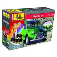 Kolekcjonerskie modele pojazdów - Heller 56765 Citroen 2 CV Starter Set 1:24 - miniaturka - grafika 1