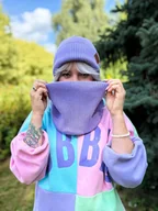 Apaszki i szaliki damskie - Bawełniany mały komin Jasny fiolet - miniaturka - grafika 1