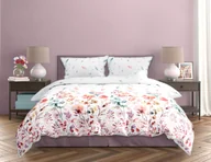 Pościel - FARO Pościel satyna bawełniana premium 160x200+2x70x80 cm Milagro Verde Kwiatowy Raj - miniaturka - grafika 1