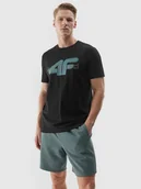 Spodenki męskie - 4F Spodenki dresowe męskie - oliwkowe M - miniaturka - grafika 1