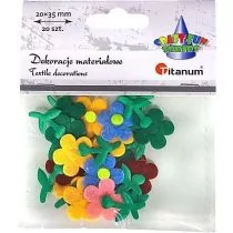 Aplikacje materiałowe kwiaty 20x35mm mix 20szt - Titanum - Zabawki kreatywne - miniaturka - grafika 1