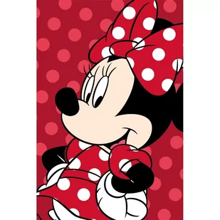 Czerwony koc dziecięcy z mikropluszu 100x150 cm Minnie – Jerry Fabrics - Koce i narzuty dla dzieci - miniaturka - grafika 1