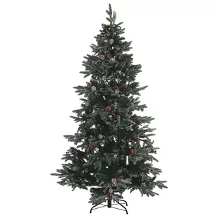Beliani Ośnieżona sztuczna choinka 210 cm zielona DENALI 224878 - Choinki - miniaturka - grafika 1