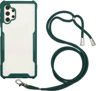 Etui i futerały do telefonów - Łańcuszek na telefon komórkowy do etui Samsung Etui na telefon komórkowy z paskiem Pokrowiec do zawieszenia na sznurku, Kolor: ciemnozielony, Wybierz model: Samsung Galaxy A32 5G - miniaturka - grafika 1