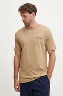 Koszulki męskie - Billabong t-shirt bawełniany State Park męski kolor beżowy z nadrukiem ABYZT02471 - miniaturka - grafika 1