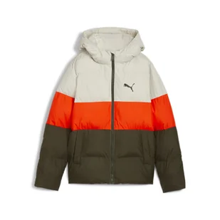 Młodzieżowa ocieplana kurtka z kapturem z poliestru PUMA Dark Olive Green - Kurtki damskie - miniaturka - grafika 1