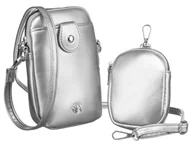 Torebki damskie - Mała torebka damska listonoszka na ramię saszetka crossbody na telefon z portmonetką Rovicky, srebrny - miniaturka - grafika 1