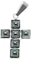Biżuteria religijna - Srebrny krzyżyk z hematytem - miniaturka - grafika 1