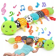 Zabawki sensoryczne - Zabawka Sensoryczna dla Niemowląt Gąsienica Muzyczna Pluszowa Antystresowa - miniaturka - grafika 1