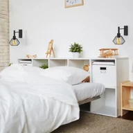 Lampy ścienne - KINKIET ŚCIENNY INDUSTRIALNY Z DRUCIANYM KLOSZEM KAYAH LOFT - miniaturka - grafika 1