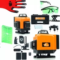 Poziomice laserowe - Rosfix Poziomica laserowa Rosfix Orange Tiger 16 linii ROT16L + Zielona tarcza do odczytu + Zielone okulary zabezpieczające + Rękawice r. L - miniaturka - grafika 1