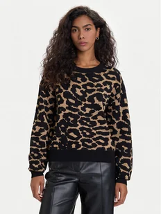 Vero Moda Sweter Siljeanimal 10330808 Brązowy Regular Fit - Swetry damskie - miniaturka - grafika 1