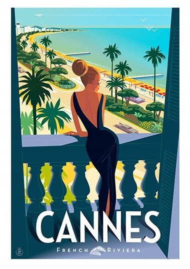 PODKŁADKA POD MYSZ Z Nadrukiem 22x18cm Cannes Francja Vintage Tekst Prezent