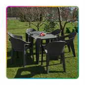 Meble ogrodowe - Zestaw Mebli Ogrodowych Meble Ogrodowe NOWOCZESNE 4x Krzesła + Stół na Balkon Taras STABILNE - miniaturka - grafika 1